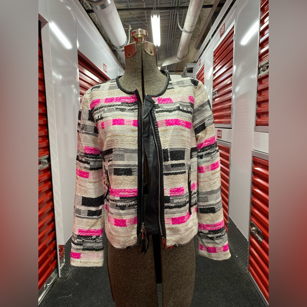 Milly Pink and Black Tweed Blazer
